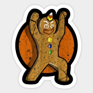 Gingerbread Man Monster Tee Retro Halloween Biscui Sticker